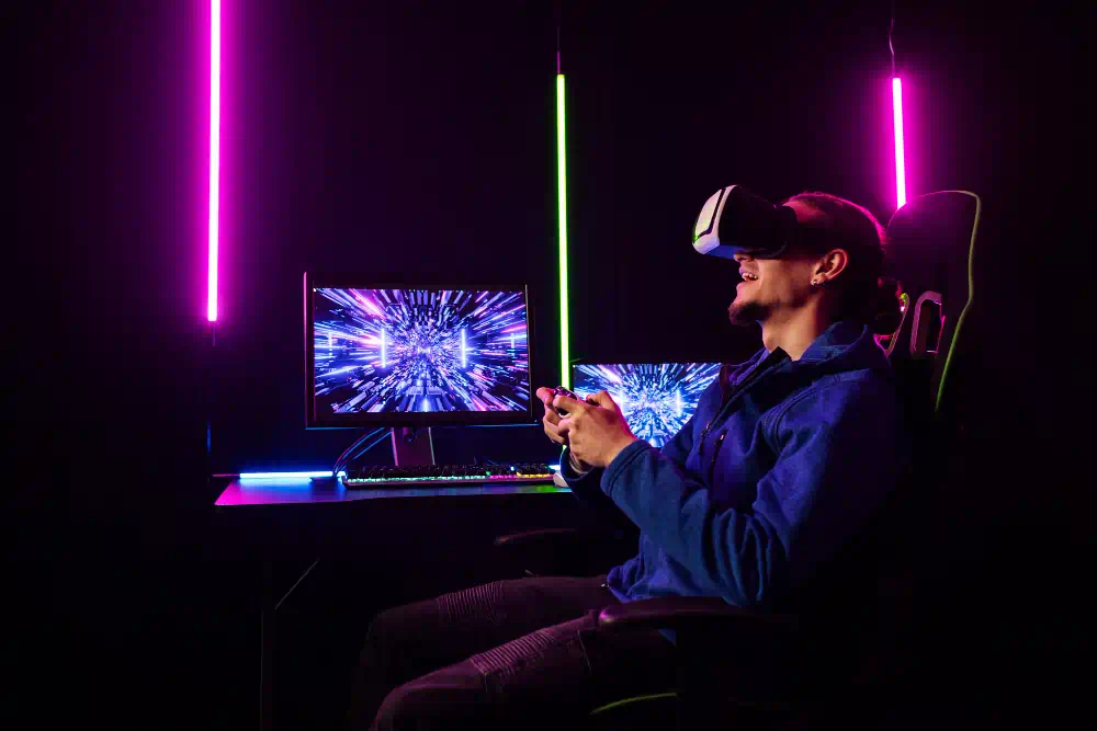 gamer playing in custom built PC by effectivepc.in, without limit